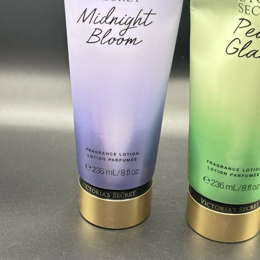 Set Of 2 Victoria Secret Hydrating Body Lotion Pear Glacé & Midnight Bloom 8 oz - Picture 4 of 16